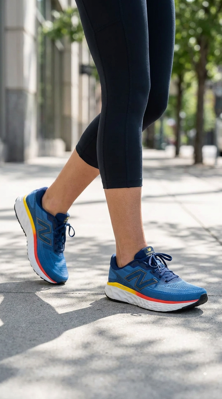 Women's Wide Fit New Balance MEVOZLH4 Walking/Running Trainers - Fresh Foam in Sea Stone - Image 1
