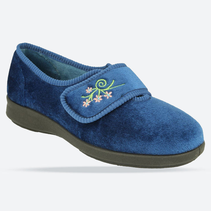 Womens Wide Fit DB Caroline 2 Slippers in Black - Image 1