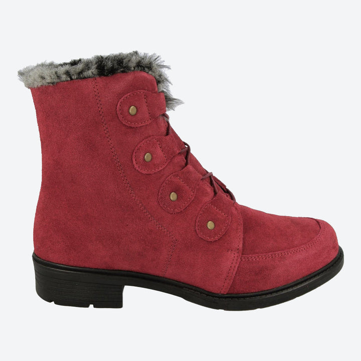 Womens Wide Fit DB Crawley Boots in Red - Image 1