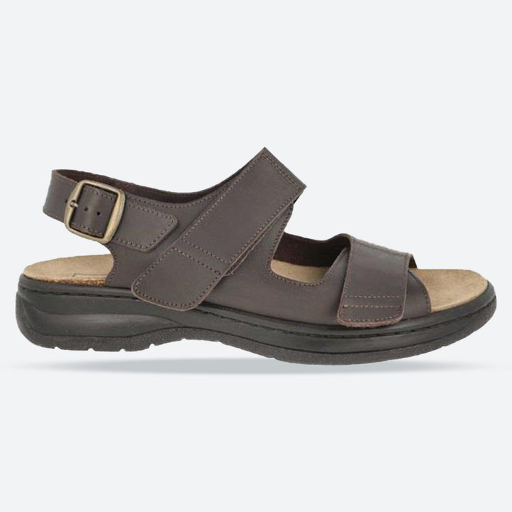 Men's Wide Fit DB Alfie Sandals in Black Leather - Image 1
