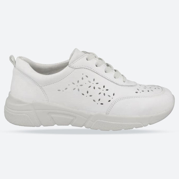 Women's Wide Fit DB Briar Trainers in Sky Blue Leather - Image 1