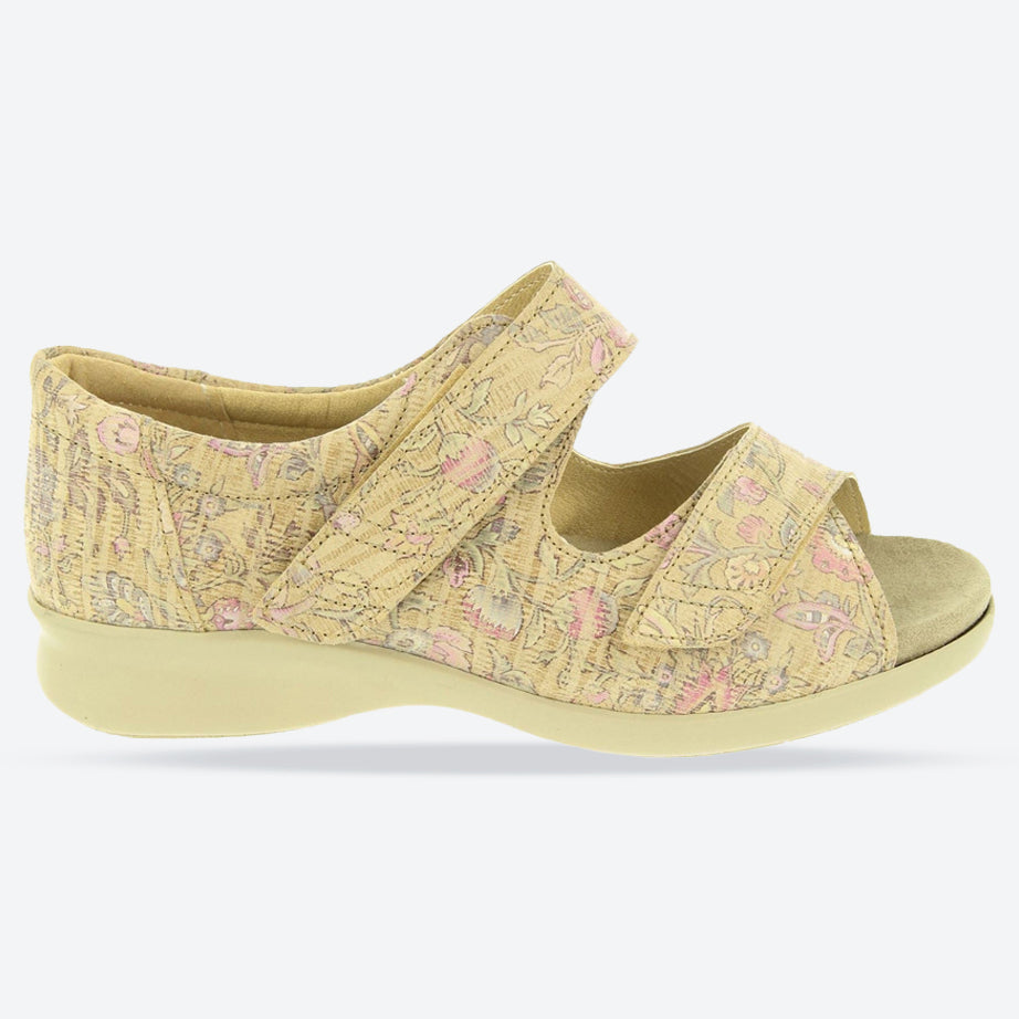 Womens Wide Fit DB Eider Sandals in Navy Print Nubuck - Image 6