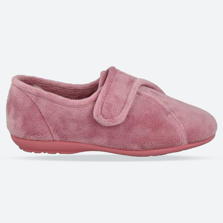 Women's Wide Fit DB Ivy Slippers in Black Velour - Image 18