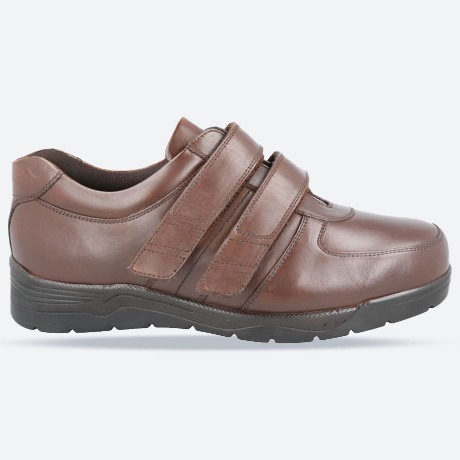 Men's Wide Fit DB Kevin Shoes in Black Leather - Image 11