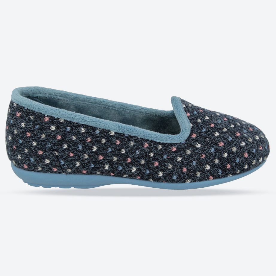 Womens Wide Fit DB Nottingham Slip On Slippers in Black / Fuchsia - Image 6