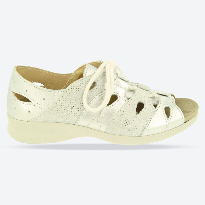 Women's Wide Fit DB Ocean Sandals in Gold Lea / Nubuck - Image 1