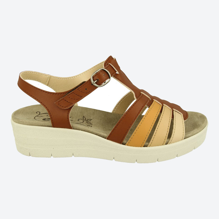 Womens Wide Fit DB Pochard Sandals in Red Multi Synthetic - Image 11