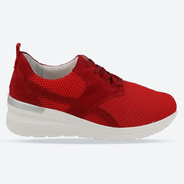 Women's Wide Fit DB Pollyanna Trainers in Grey Mesh - Image 1