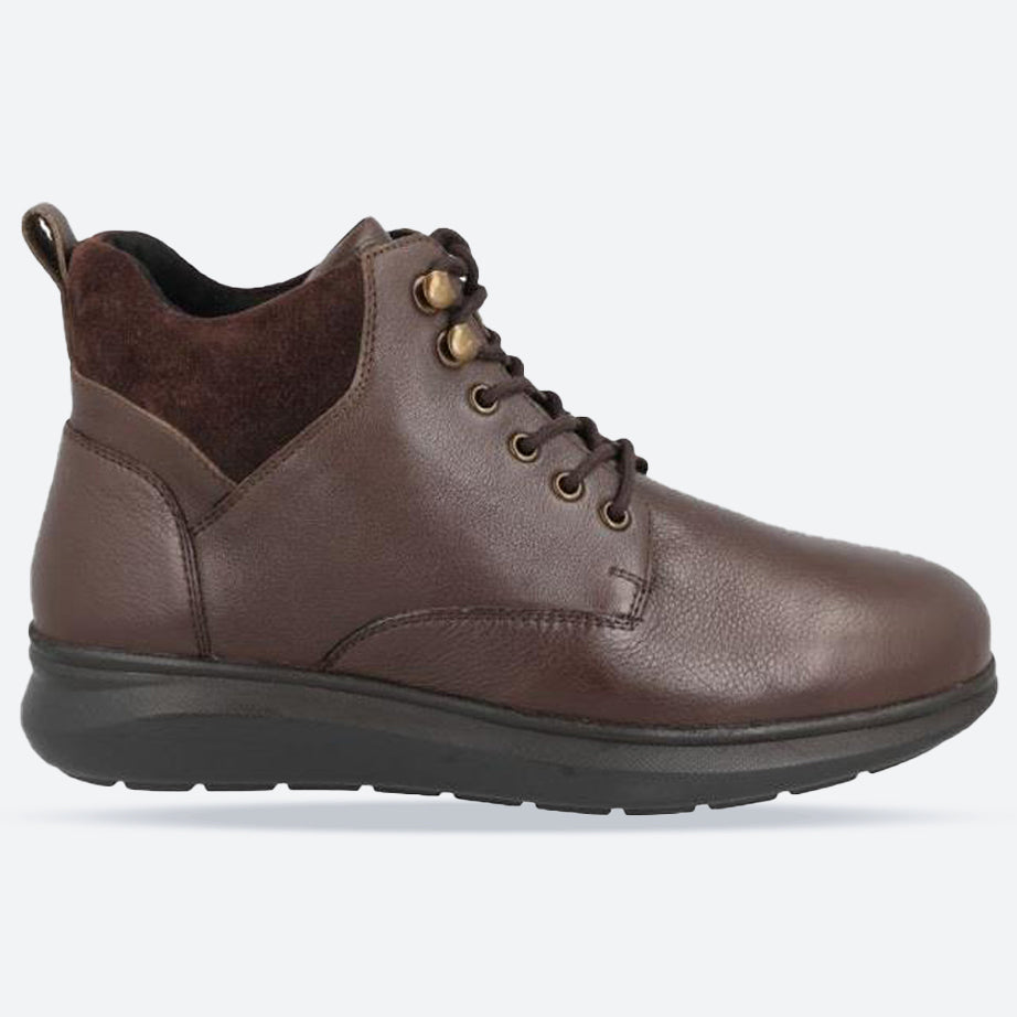 Men's Wide Fit DB Ronnie Boots in Black Lea / Suede - Image 14
