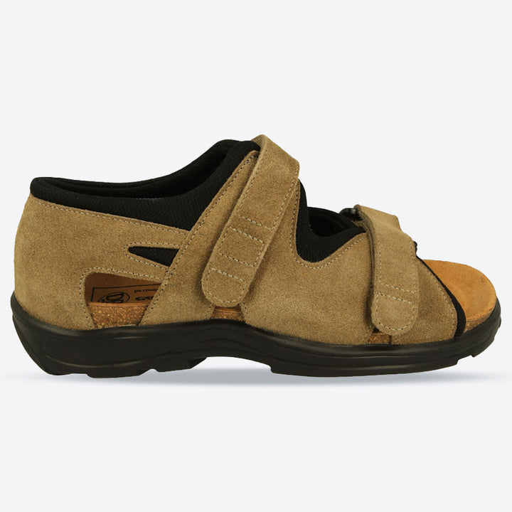 Womens Wide Fit DB Starling Sandals in Taupe Suede - Image 1