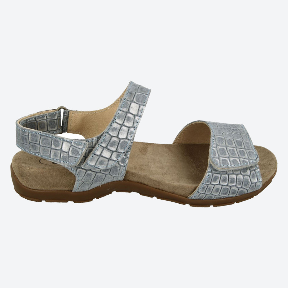 Womens Wide Fit DB Sussex Sandals in Black Patent Reptile - Image 5