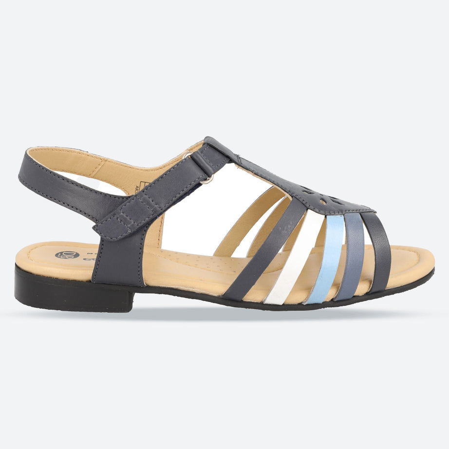 Women's Wide Fit DB Tundra Sandals in Black Leather - Image 21