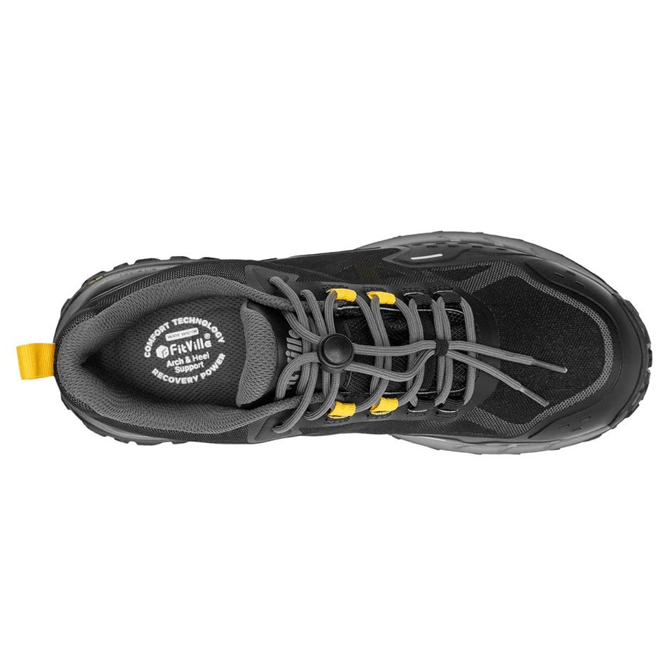 Men's Wide Fit Fitville Creekcross V1 Waterproof Hiking Trainers in Black/Grey - Image 8