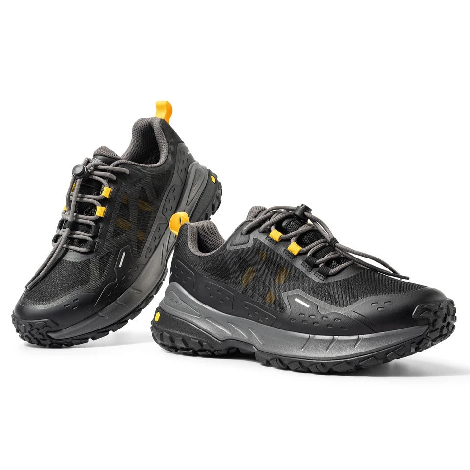 Men's Wide Fit Fitville Creekcross V1 Waterproof Hiking Trainers in Black/Grey - Image 5