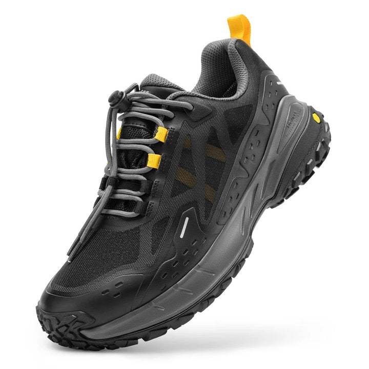 Men's Wide Fit Fitville Creekcross V1 Waterproof Hiking Trainers in Black/Grey - Image 1