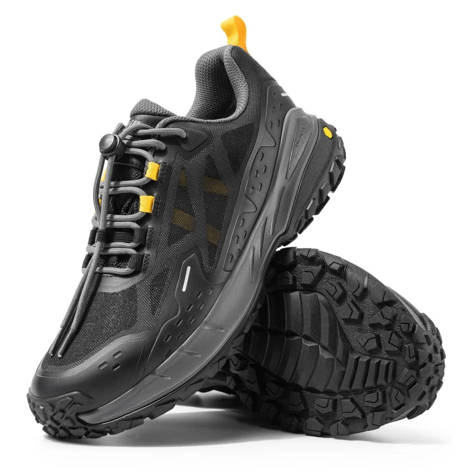 Men's Wide Fit Fitville Creekcross V1 Waterproof Hiking Trainers in Black/Grey - Image 9
