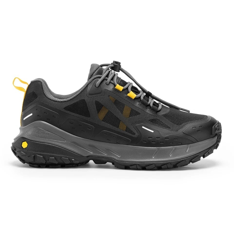 Men's Wide Fit Fitville Creekcross V1 Waterproof Hiking Trainers in Black/Grey - Image 2
