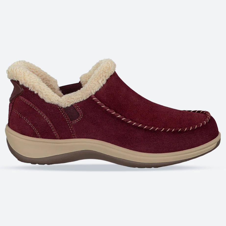 Women's Wide Fit Orthofeet 80042 Lorin Hands-free Shoes in Cherry - Image 1