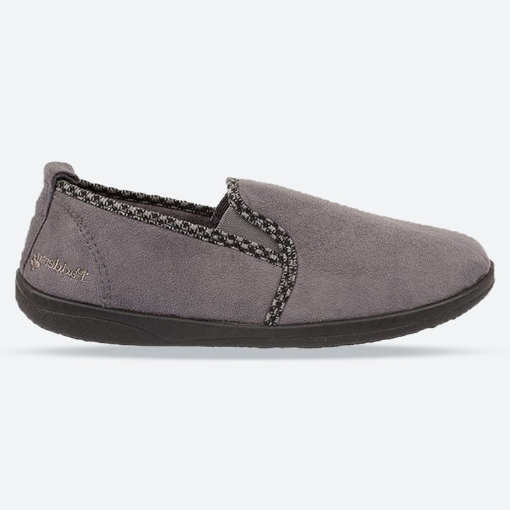 Mens Wide Fit Padders Lewis Slip On Slippers in Grey - Image 1