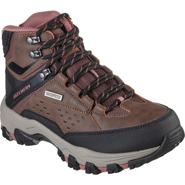 Women's Wide Fit Skechers 158257 |Relaxed Fit| Selmen Hiking WaterproofOutdoor Boots - Chocolate