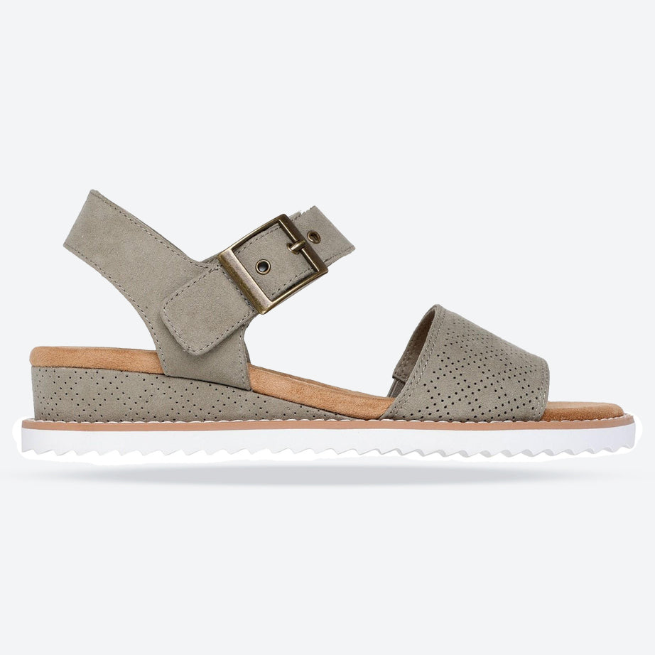 Women's Wide Fit Skechers 114147 Bobs Desert Kiss Serendipitous Sandals in Olive - Image 5