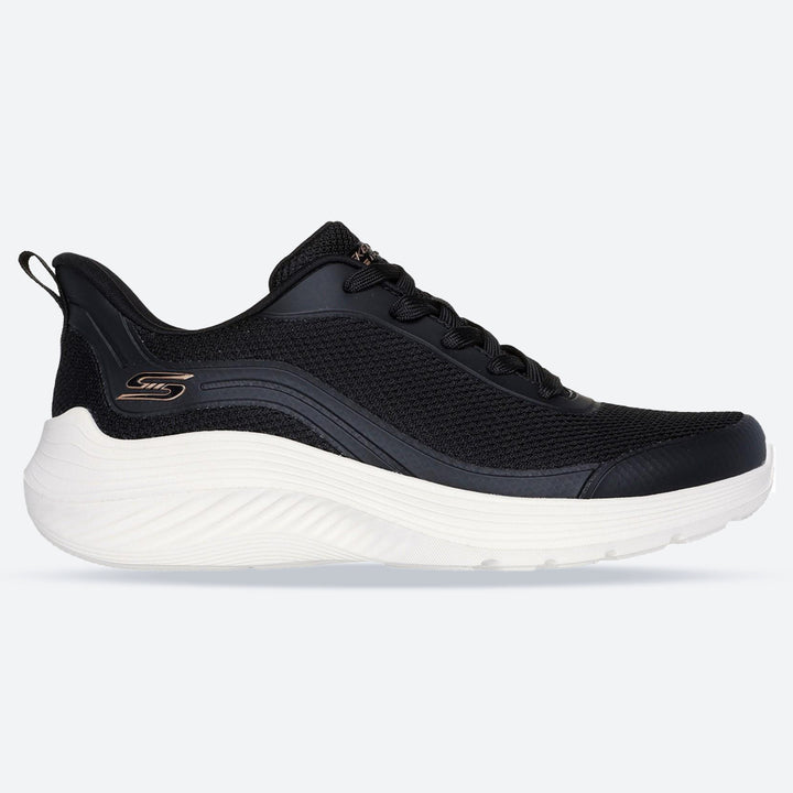 Women's Wide Fit Skechers 117483 Bobs Sport Squad Waves Still Wading Trainers