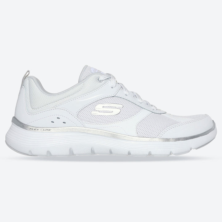 Womens Wide Fit Skechers 150202 Flex Appeal 5.0 Fresh Touch Trainers in Navy/Hot Pink - Image 1
