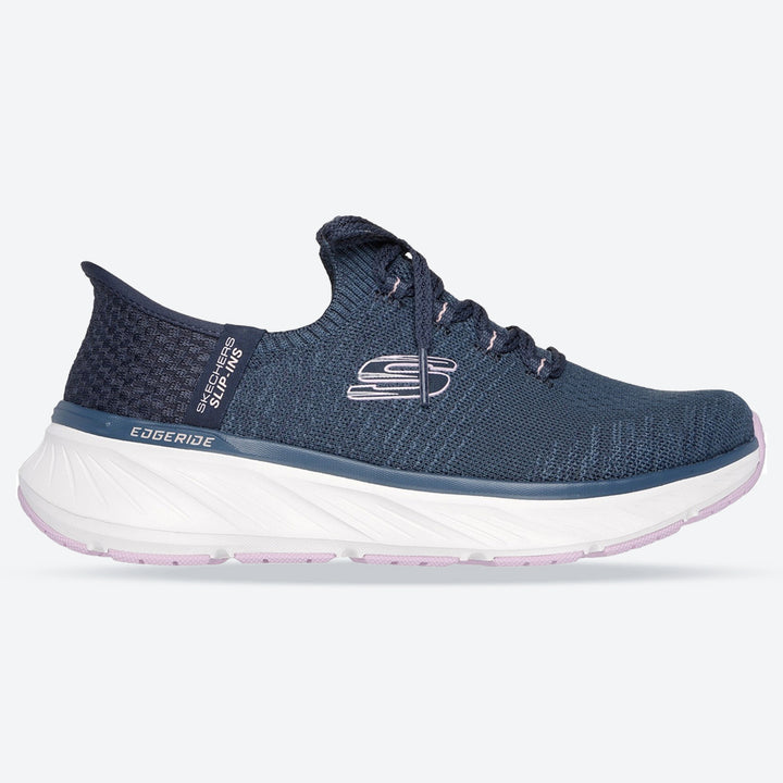 Women's Relaxed Fit Skechers 150470 Edgeride Impression Trainers in Black/Pink - Image 1