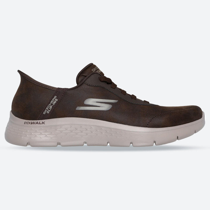 Men's Wide Fit Skechers 216326 Slip-ins Go Walk Flex Smooth Motion Trainers in Black - Image 1
