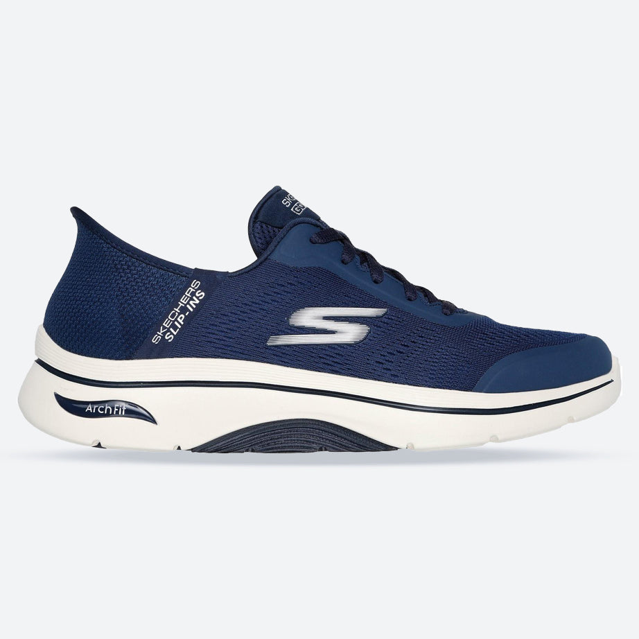 Men's Wide Fit Skechers 216602 Slip-ins Arch Fit 2.0 Simplicity Trainer in Navy - Image 1