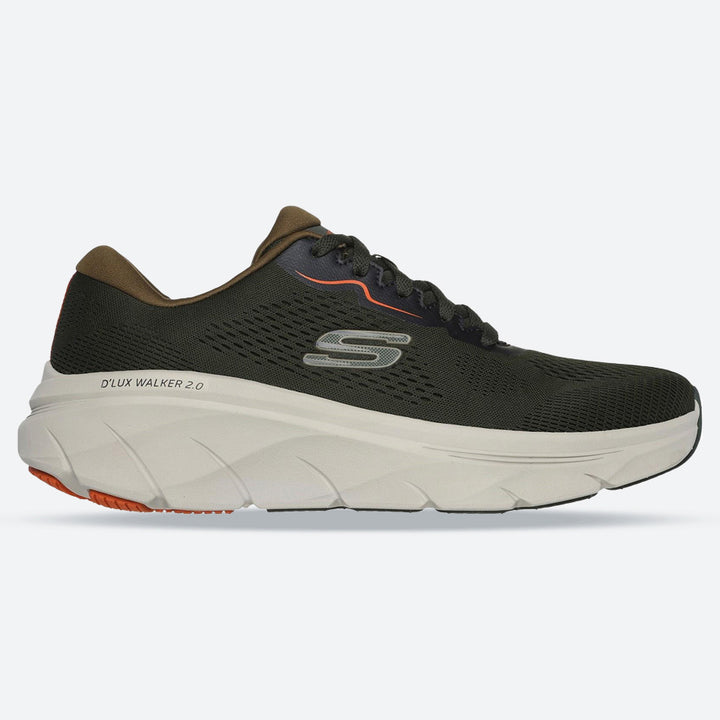 Men's Wide Fit Skechers 232714 D'lux Walker 2.0 Swave Trainers in Black /Lime - Image 1