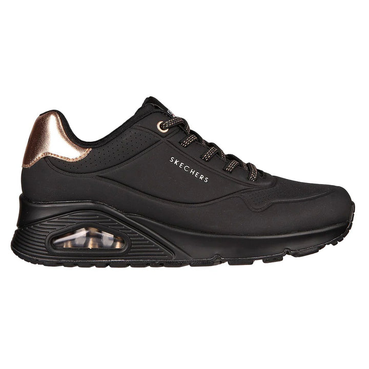 Women's Wide Fit Skechers Uno 155196 Shimmer Away Trainers