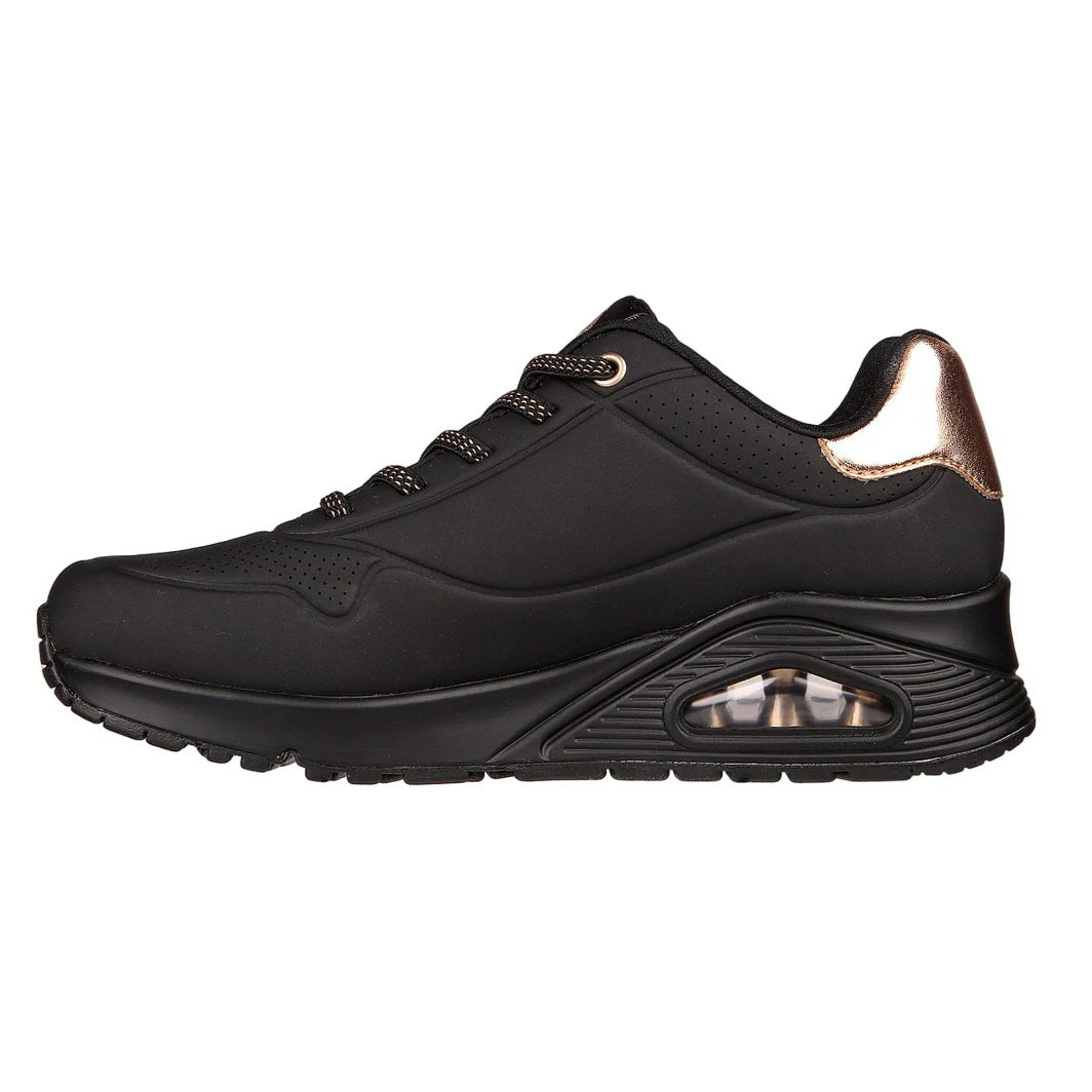 Women's Wide Fit Skechers Uno 155196 Shimmer Away Trainers