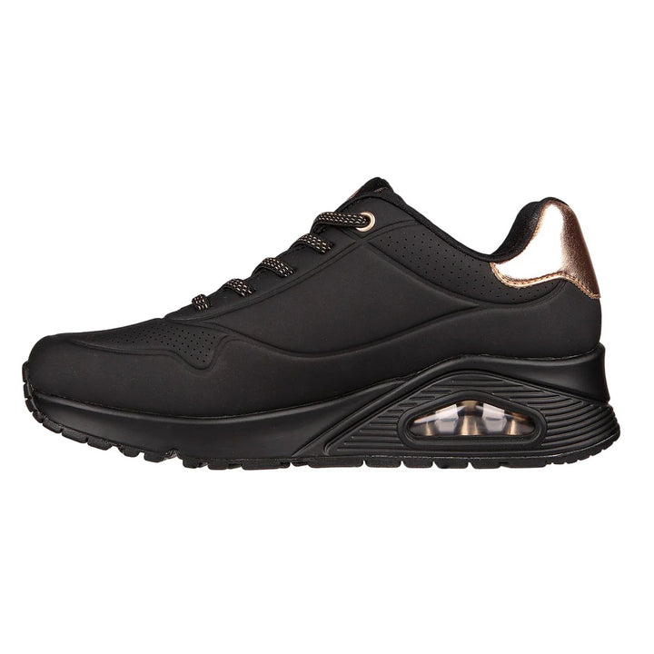 Women's Wide Fit Skechers Uno 155196 Shimmer Away Trainers