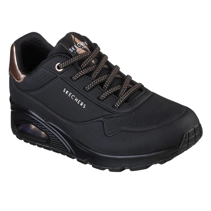 Women's Wide Fit Skechers Uno 155196 Shimmer Away Trainers