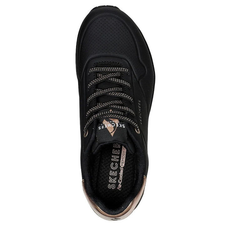 Women's Wide Fit Skechers Uno 155196 Shimmer Away Trainers