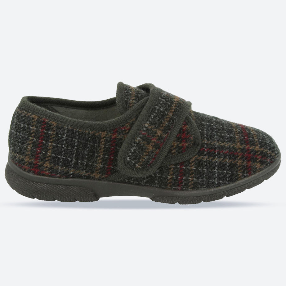 Mens Wide Fit DB Tartan Slippers