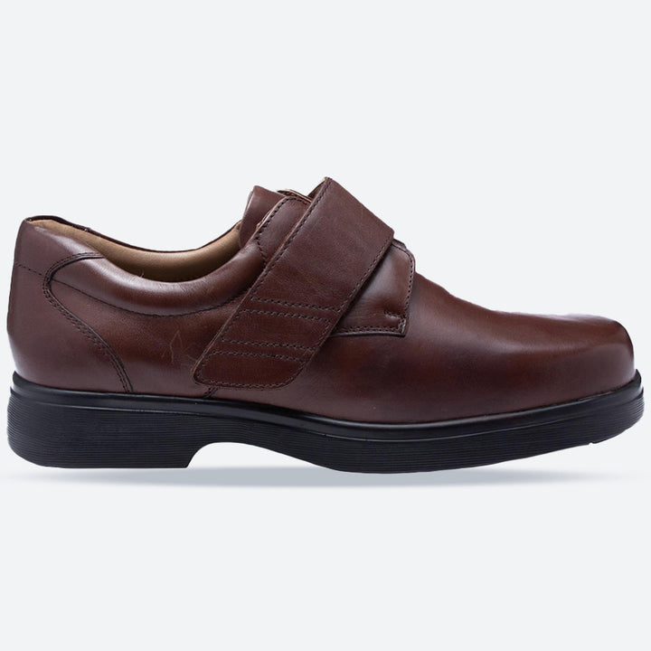 Mens Wide Fit Tredd Well Roger Velcro Shoes in Black - Image 1