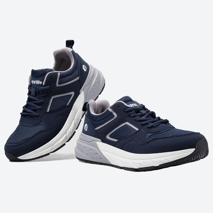 Mens Wide Fit FitVille Rebound Neo V2 Trainers in navy-blue-dove-grey - Image 1