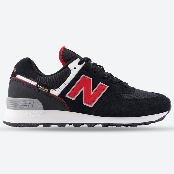 Women's Wide Fit New Balance U5748JL Trainers in Black/White - Image 1