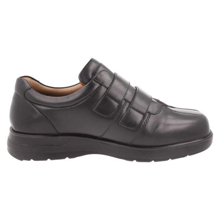 Men's Wide Fit DB Conrad Shoes in Black Leather - Image 4