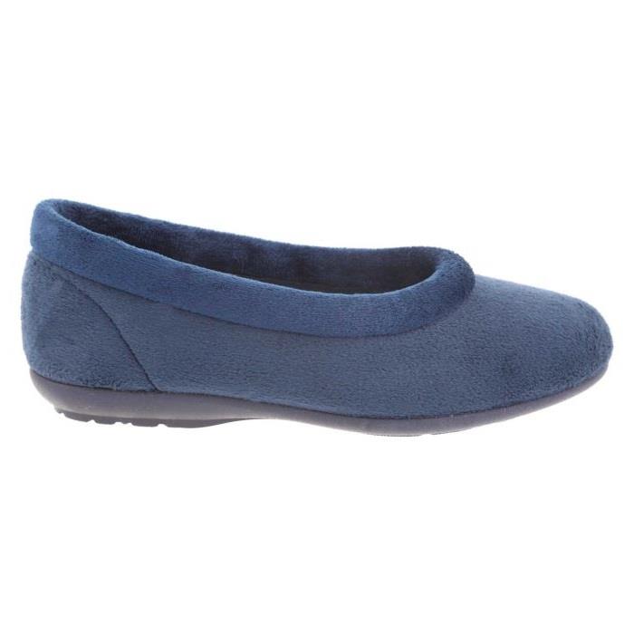 Women's Wide Fit DB Jade Slippers in Green Velour - Image 2
