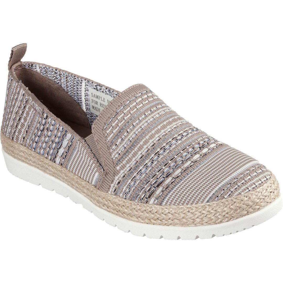 Women's Wide Fit Skechers 113982 Bobs Flexpadrille 3.0 Island Muse Espadrille Slippers