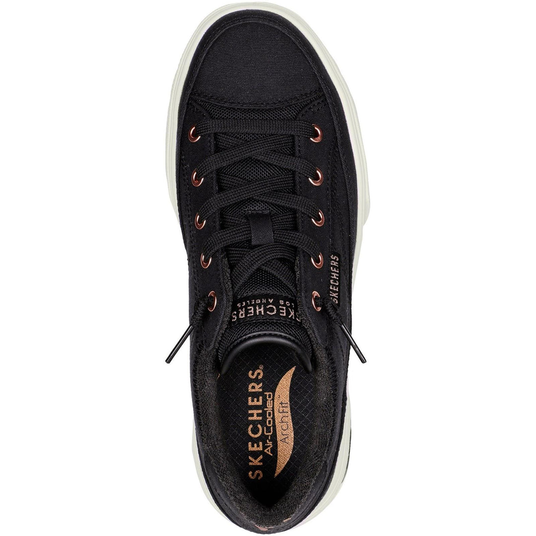 Women's Wide Fit Skechers 177190W Arch Fit Arcade Meet Ya There Shoes - Black