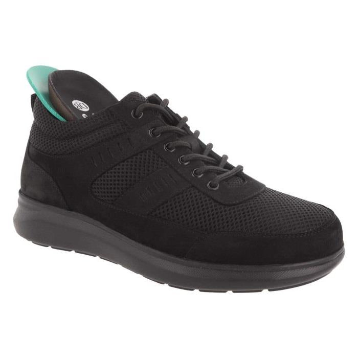Men's Wide Fit DB Alistaire Trainers in Black Nubuck / Black Mesh - Image 1