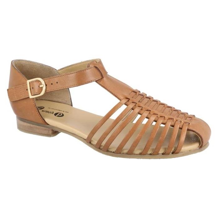 Women's Wide Fit DB Bella Sandals in Black Leather - Image 1