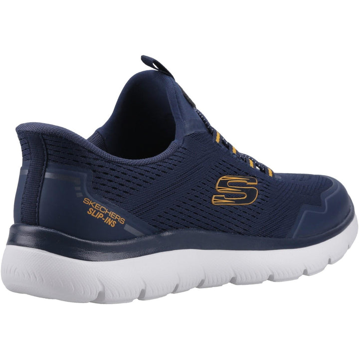 Men's Wide Fit Skechers 233045 Slip-ins Summits Top Rate Trainers in Navy/Yellow - Image 1