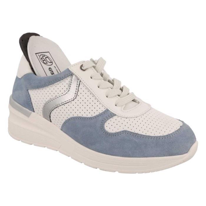 Women's Wide Fit DB Speedwell Trainers in White Leather / Black Suede - Image 9