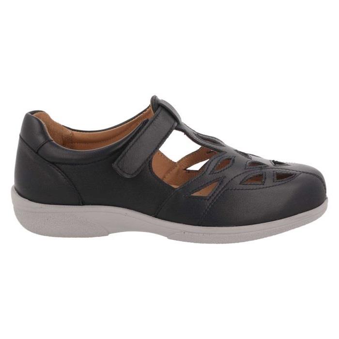 Women's Wide Fit DB Ayla Shoes in Navy Leather - Image 1