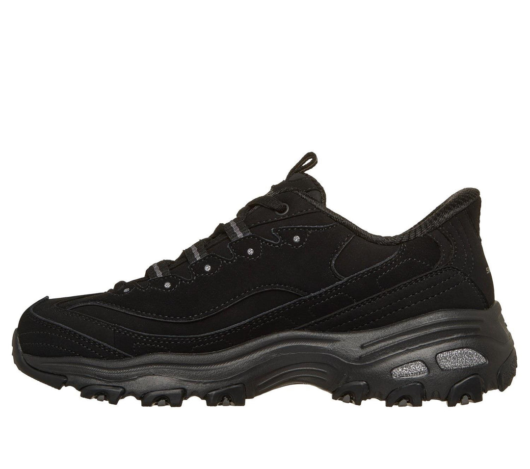 Women's Wide Fit Skechers 150543W Slip-ins D'Lites Classic Remix Trainers